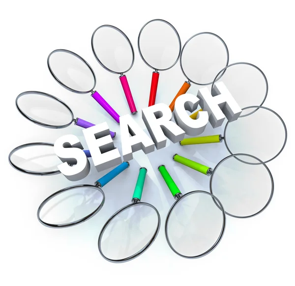 Search - Magnifying Glasses in Circle — Stock Photo, Image