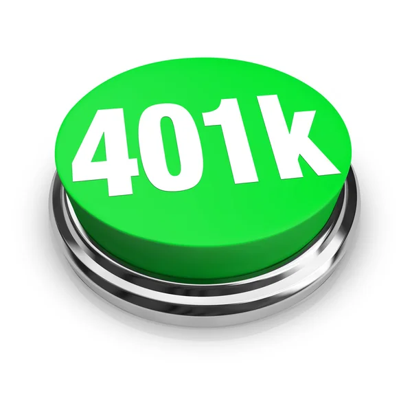 401k - Botão verde — Fotografia de Stock