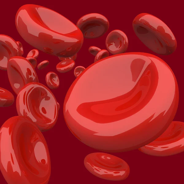 Cellules sanguines - fond rouge — Photo