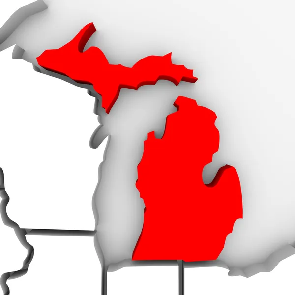 Michigan státní mapa — Stock fotografie