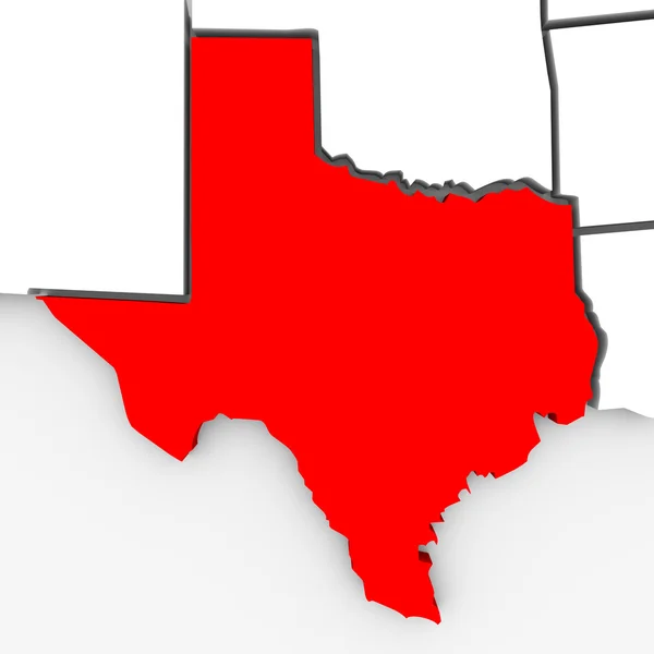 Карта штата Техас - 3D — стоковое фото