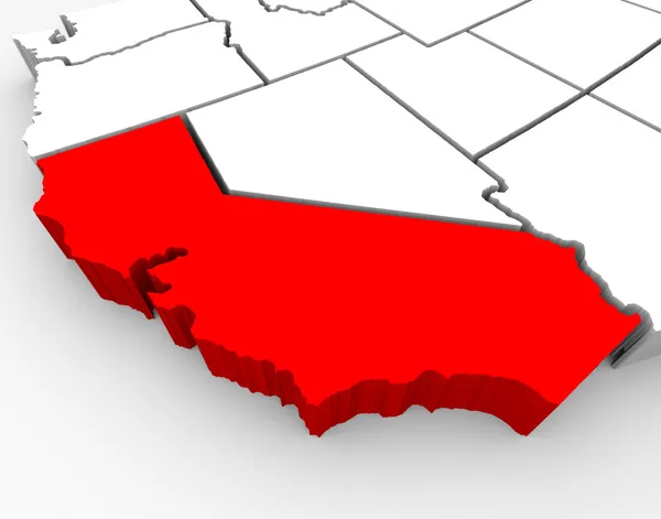 California Sate Map - 3d Illustration — Stock Photo, Image