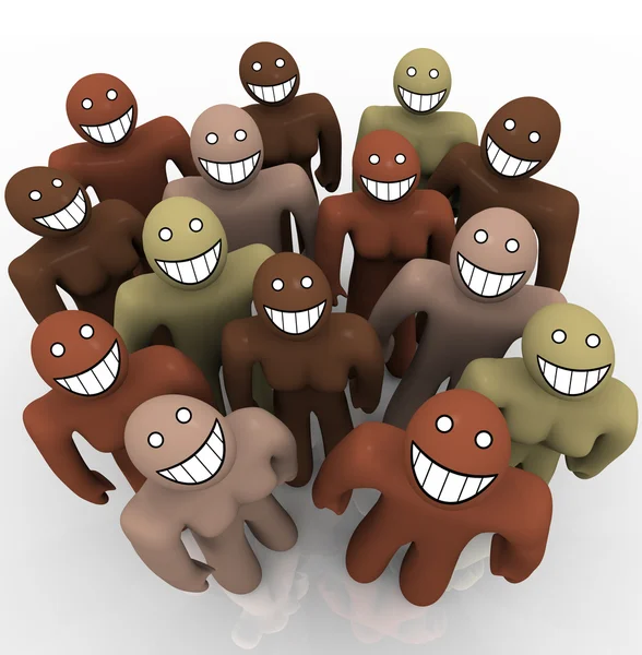 Groupe diversifié de - Visages souriants — Photo