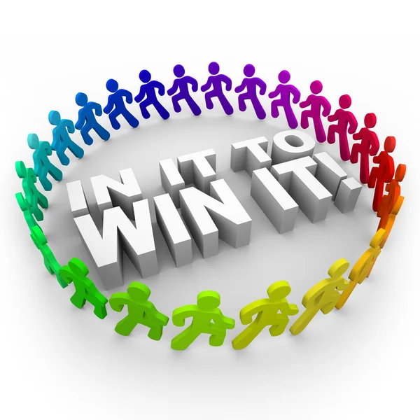 In It to Win It - Corredores y palabras — Foto de Stock