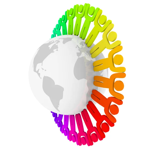 Kleurrijke divers rond de aarde — Stockfoto
