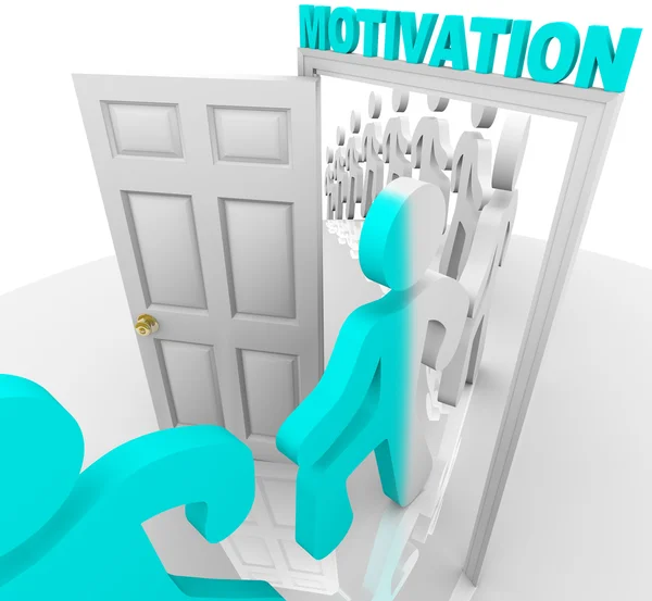 Stega igenom motivation dörröppningen — Stockfoto