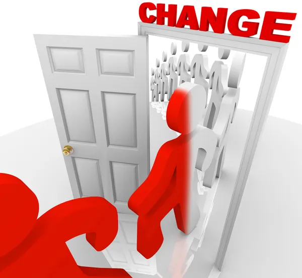 Stepping Through the Change Doorway — Stock Photo, Image