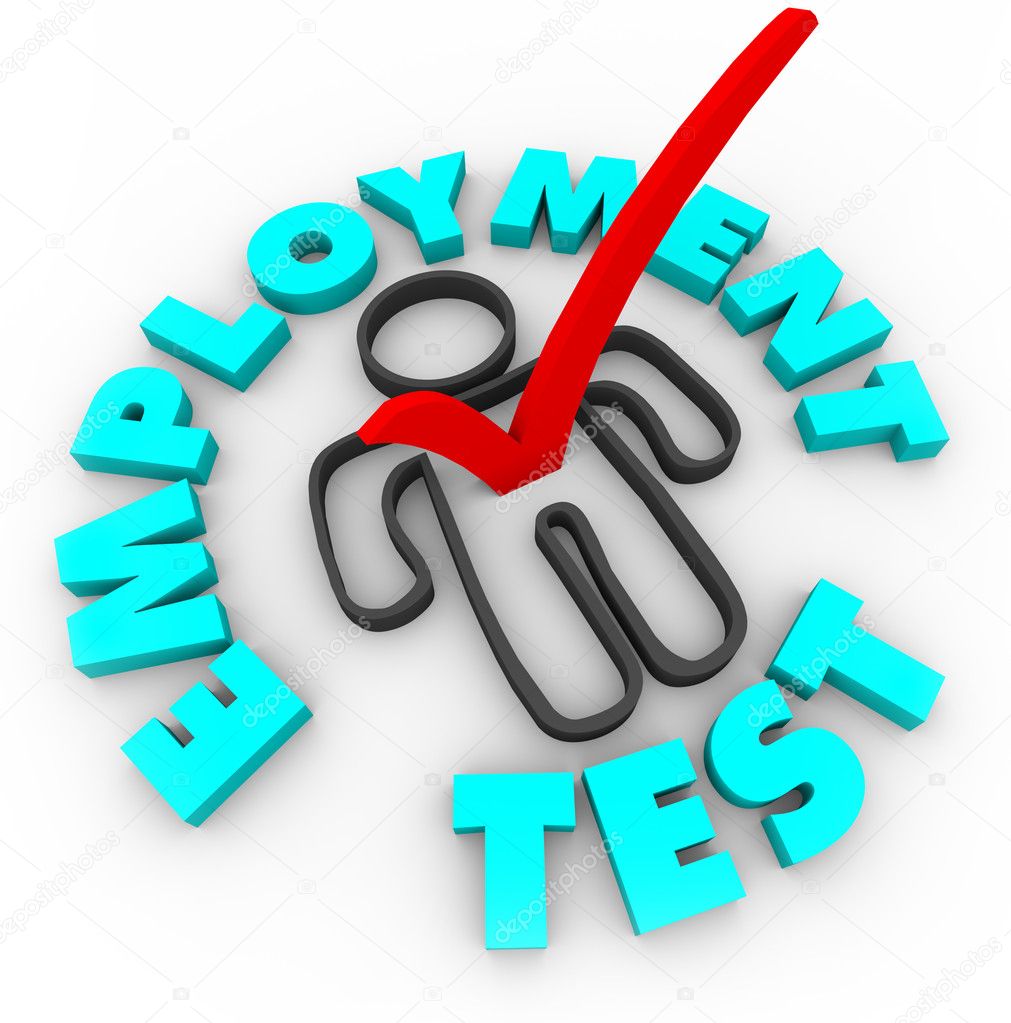 Employment Test - Check Mark and Box