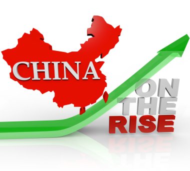 China on the Rise - Country Map on Arrow clipart