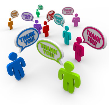 Many speaking and saying thank you to each other clipart