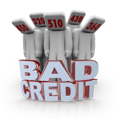Bad Credit Scores - Depressed with Number Heads clipart