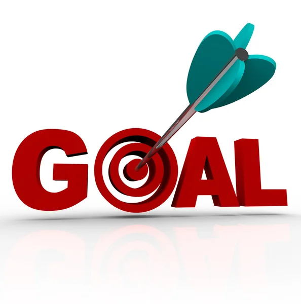Goal Word - Arrow in Target — Stock Photo, Image