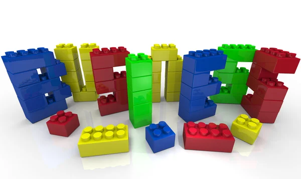 Het Woord Bedrijf Gevormd Met Plastic Speelgoed Blokken — Stockfoto
