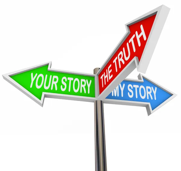 Sanningen är mellan mina och dina berättelser — Stockfoto