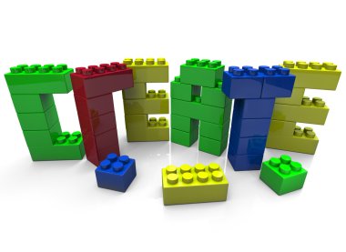 Create - Word Built in Toy Blocks clipart