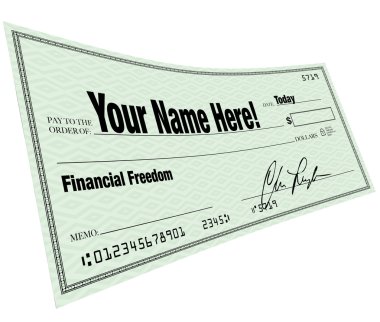 Your Name Here - Financial Freedom Blank Check clipart