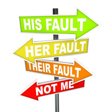 Arrow SIgns - Not My Fault Shifting Blame clipart