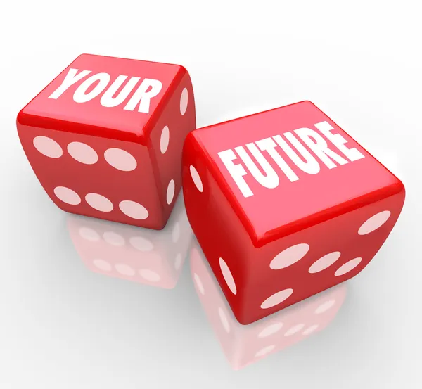 Red Dice - Gambling Your Future — Stock Photo, Image