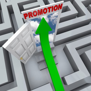 Promotion in Maze - Open Door to Career Success clipart