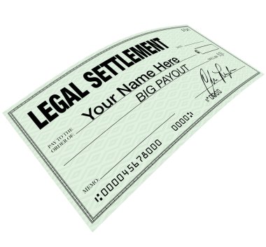 Legal Settlement - Blank Check Disbersement clipart