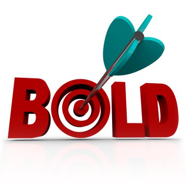 Bold - Arrow in Word Bullseye - Be Aggressive clipart