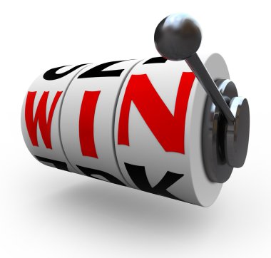 Win Word on Slot Machine Wheels - Gambling clipart