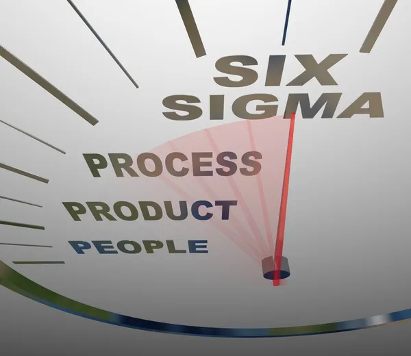 Six Sigma - Speedometer Speeding to Certification — Stock Photo, Image