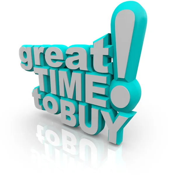 Skvělý čas na nákup - slova podpořit prodej — Stock fotografie