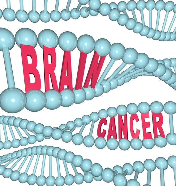 Parole del cancro al cervello nel filamento del DNA — Foto Stock