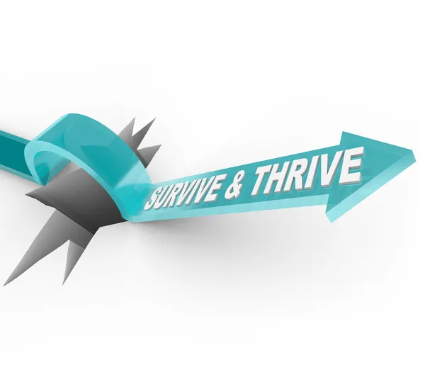 Survive and Thrive - Arrow Jumps Over Hole — Stock Photo, Image