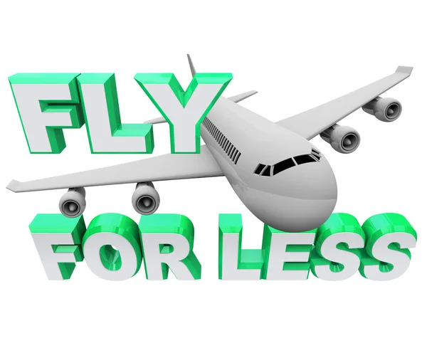 Fly for Less - сэкономить при бронировании авиаперелета — стоковое фото