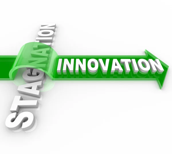 Innovation versus Stagnation - kreativer Wandel versus Status quo — Stockfoto