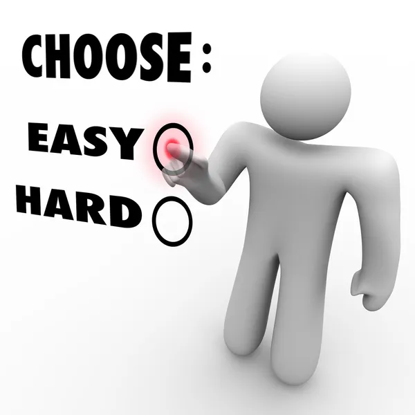 Escolha fácil ou difícil - Níveis de dificuldade — Fotografia de Stock