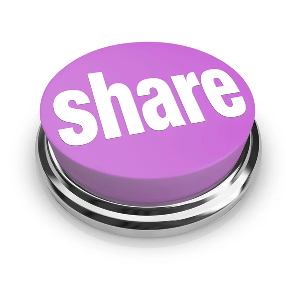 Compartilhar palavra sobre botão redondo - Generosidade — Fotografia de Stock