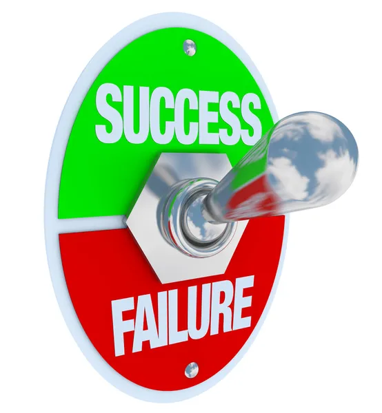 Éxito vs fracaso - interruptor de palanca — Foto de Stock