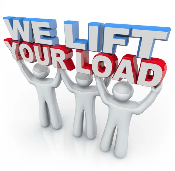 We Lift Your Load - Holding Words — Stock Photo, Image