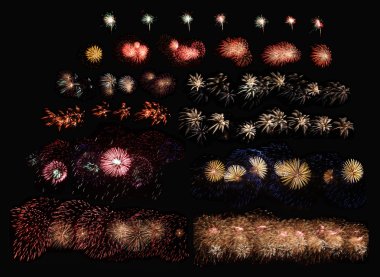 Set fireworks clipart