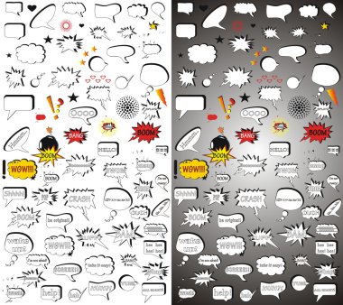 Comic vector elements.Mega pack. clipart