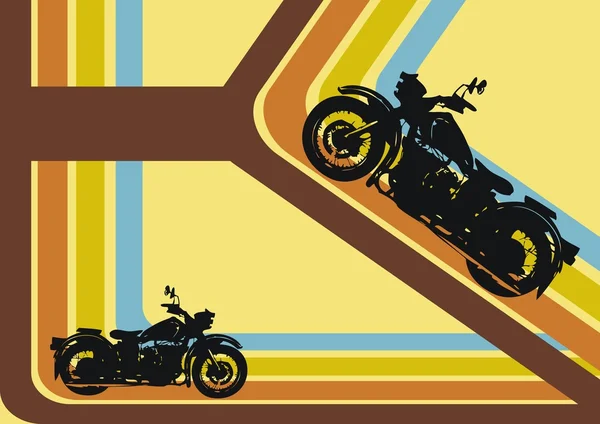 Retro Bakgrunden Med Motorcyklar — Stock vektor