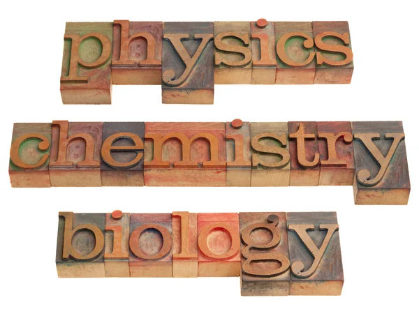 Física, química e biologia — Fotografia de Stock