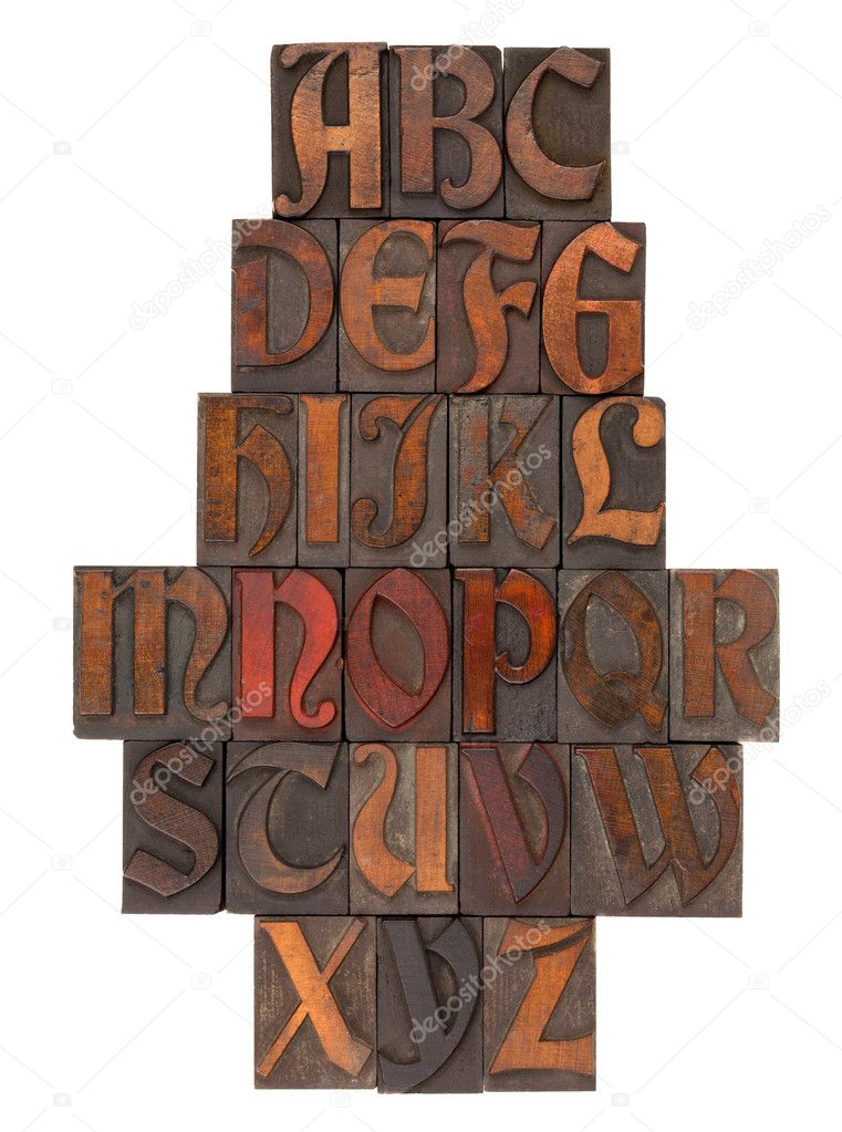 English alphabet abstract - antique type