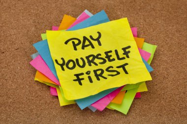 Pay yourself first - reminder clipart