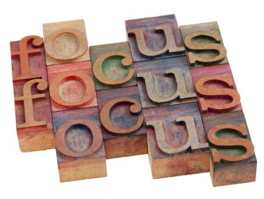 Focus word abstract clipart