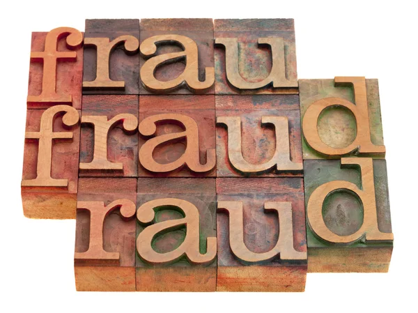 Fraude palavra abstrata — Fotografia de Stock