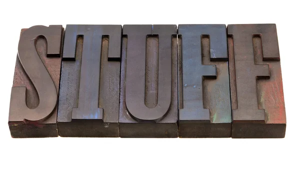Stuff - word in letterpress type — Stock Photo, Image
