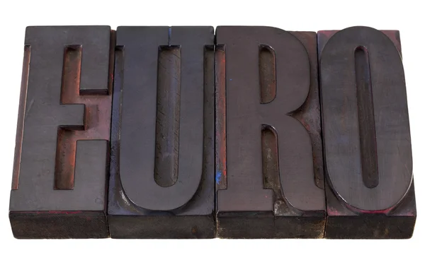 Euro palabra en tipografía — Foto de Stock