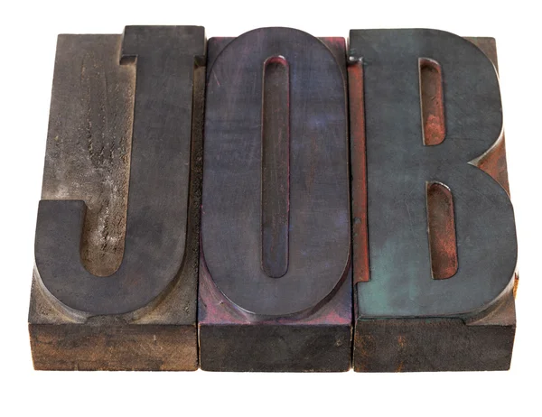 Job - word in letterpress type — Stock Photo, Image
