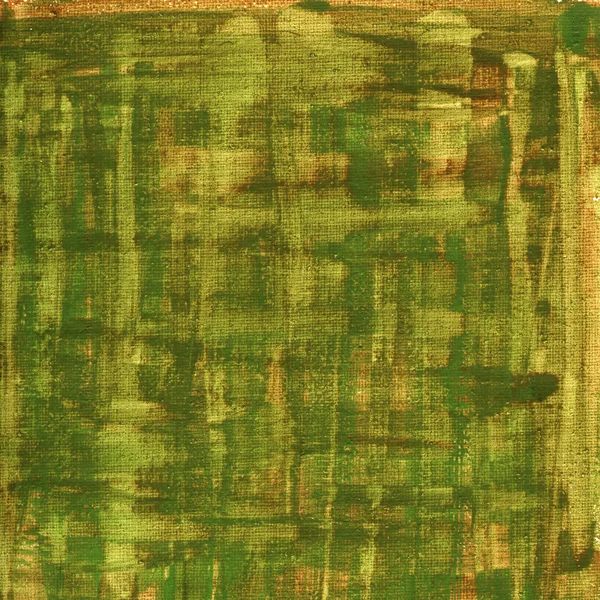 Doku Kaba Yeşil Kahverengi Sarı Suluboya Soyut Sanatçı Pamuk Tuval — Stok fotoğraf