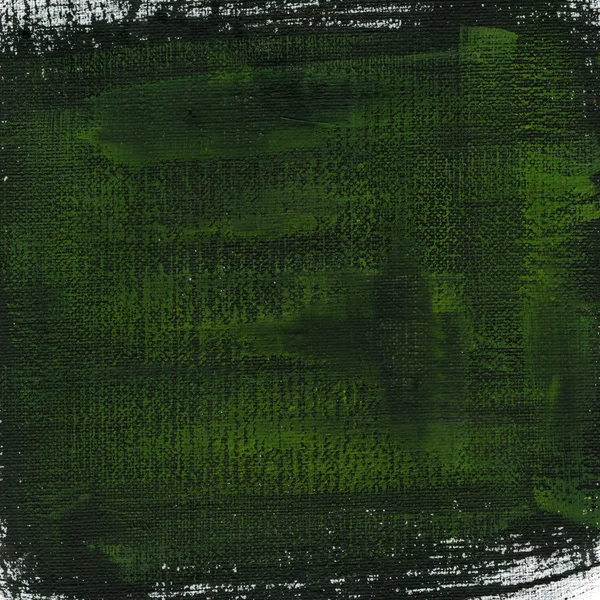 Green and black painted canvas texture — Stock Photo, Image