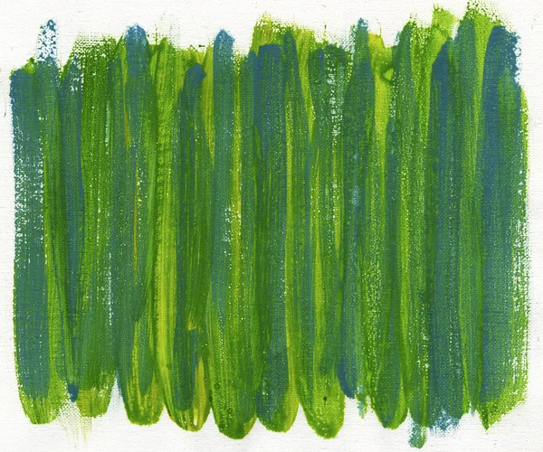 在画布上绘制的绿色和蓝色抽象 — 图库照片